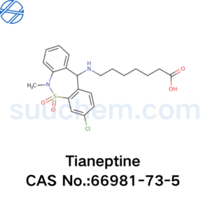 Tianeptine structural formula (chemistry) which CAS No. is 66981-73-5